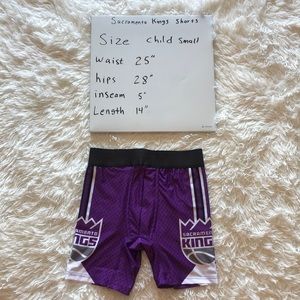 Child sized Sacramento Kings shorts.  Biker short style.
